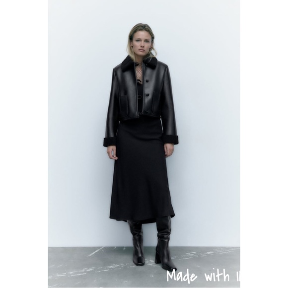 Zara Jackets & Blazers - Zara Faux Leather Lined with Faux Shearling Jacket